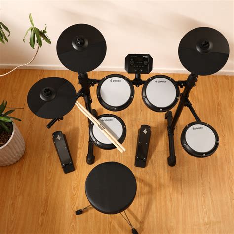 Donner DED-80 Electronic Drum Set, Electric Drum Set for Beginner with 4 Quiet Mesh Drum Pads, 2 Switch Pedal, 180 Sounds, Throne, On-Ear Headphones, Sticks, and Melodics Lessons Included. . Donner ded80